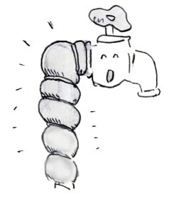 イラスト：保温材を巻き付けた水道管