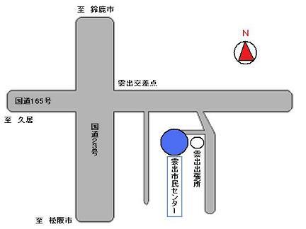 地図：雲出市民センター周辺図