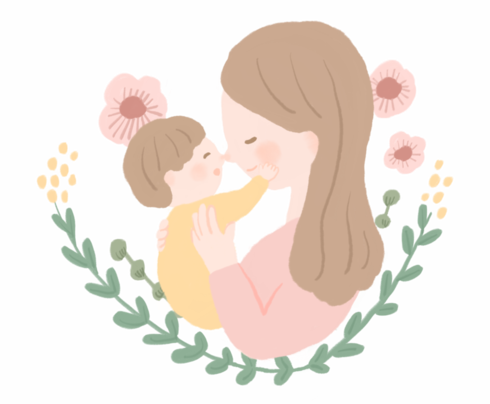 赤ちゃんを抱っこするママのイラスト