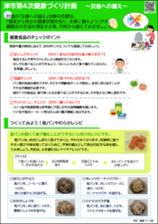 写真：災害チラシ　備蓄食品について