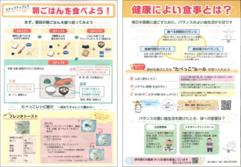 写真：ステップアップして朝ごはんを食べよう　チラシ