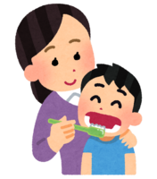 イラスト：仕上げ磨き