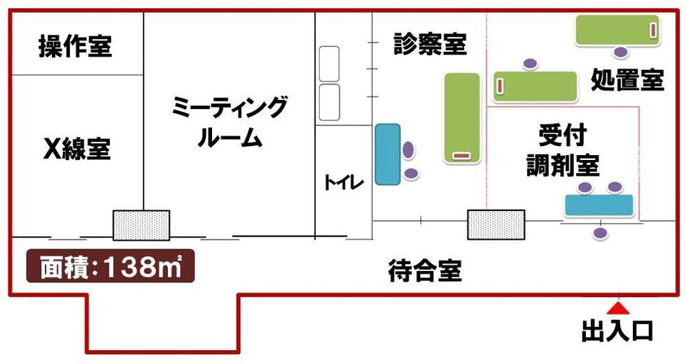 イラスト:津市家庭医療クリニック内の配置