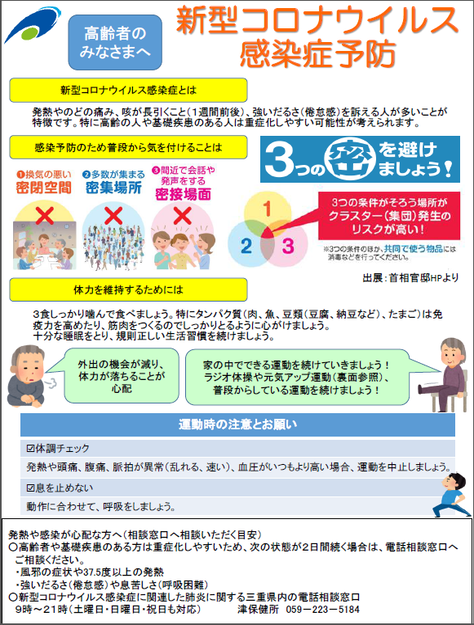 写真:コロナ感染予防チラシ