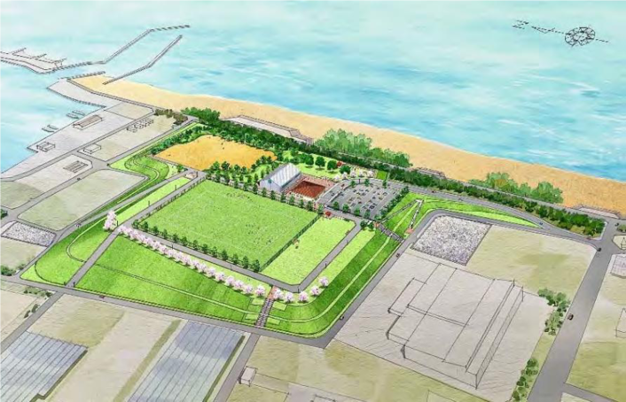 イラスト：香良洲高台防災公園の完成イメージ