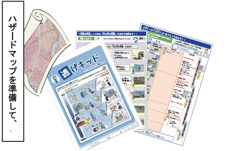 イラスト：ハザードマップを準備して