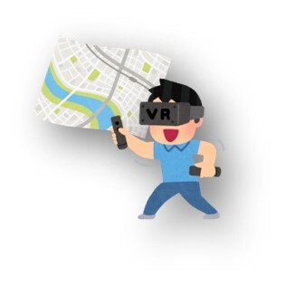 イラスト:VR体験をする人