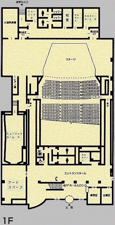 イラスト：ハーモニーホール　1階　フロア図