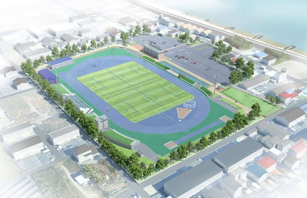 イラスト：改修後の海浜公園内陸上競技場
