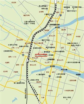 地図：津リージョンプラザ周辺地図
