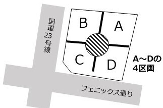 イラスト：A～Dの4区画