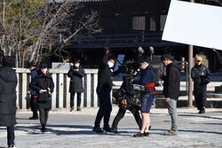 写真：高田本山専修寺でのロケの様子3