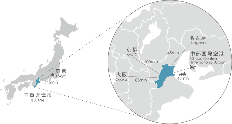 イラスト：津市の位置