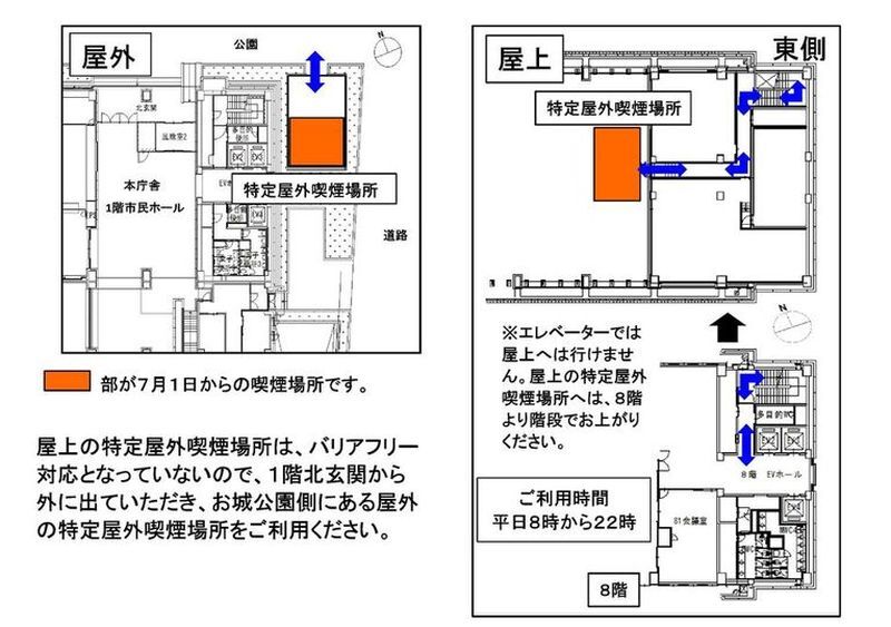 イラスト：喫煙場所案内図