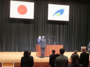 写真:退職辞令交付式