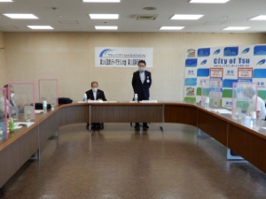 写真:第16回津シティマラソン大会第1回実行委員会 挨拶