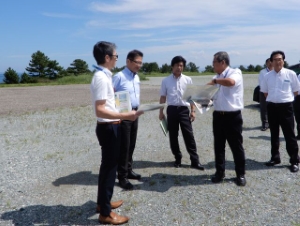 写真：香良洲高台防災公園の視察
