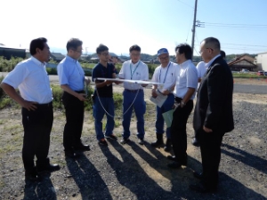 写真：上野地区海岸堤防の視察