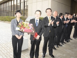 写真:葛西豊一副市長退任式