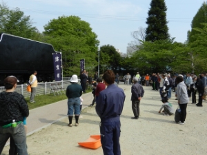 写真:全教一斉ひのきしんデー挨拶・激励