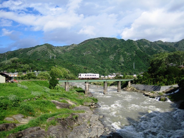 写真：雲出川とJR名松線