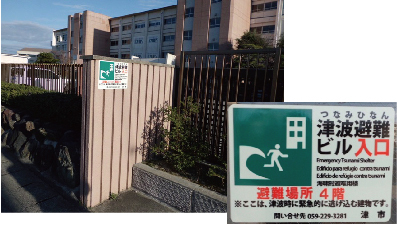 写真：津波避難ビル看板