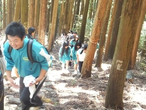 写真：森林セラピーロードを歩くふるさと遠足