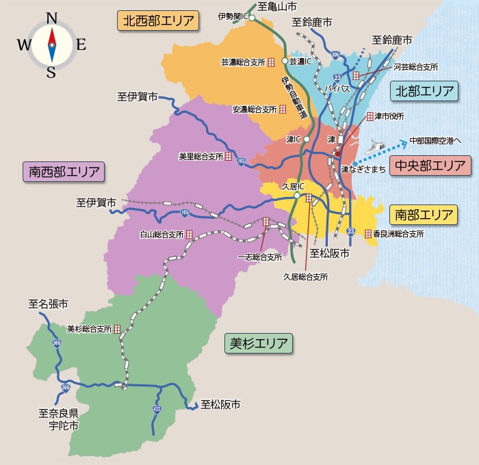 イラスト：津市全体地図