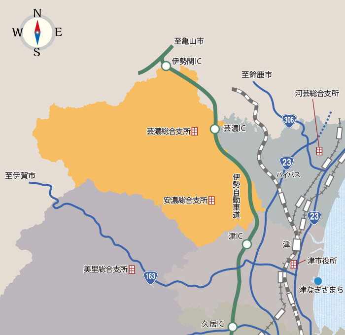 地図：北西部エリア