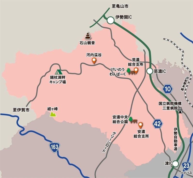 地図:北西部エリア