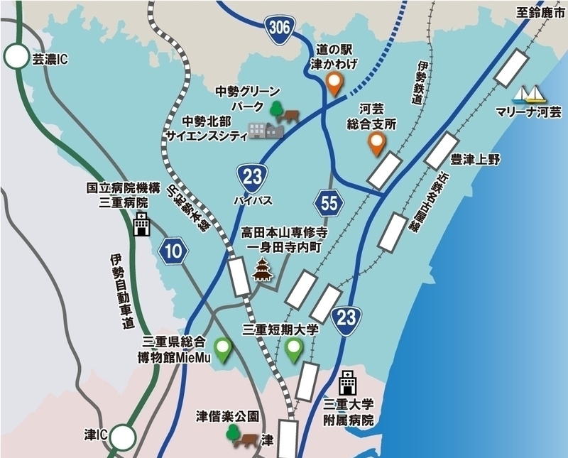 地図：北部エリア