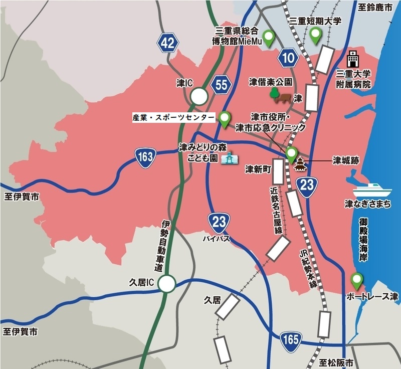 地図：中央部エリア