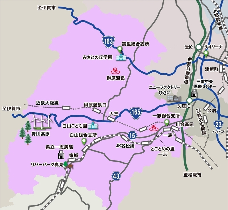 地図：南西部エリア