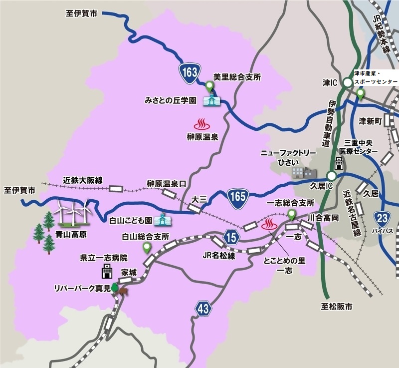 地図：南西部エリア