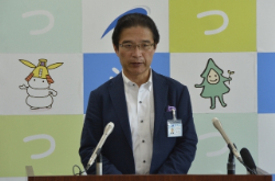 写真：平成26年8月15日定例記者会見の様子