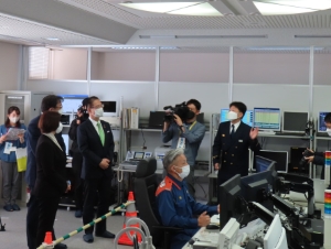 写真:消防協議書調印式現場視察