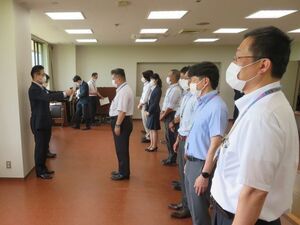 写真:新型コロナウイルスワクチン接種推進室辞令交付式1