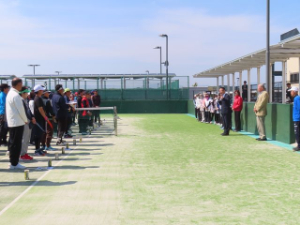 写真:新春オープンテニス大会 挨拶