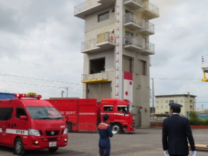 写真:火災対応訓練視閲1