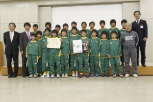 写真：バーモントカップ第21回全日本フットサル大会出場挨拶