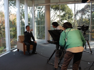 写真：ZTV テレビ年賀状収録　ZTV市長インタビュー