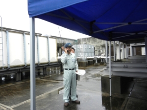 写真：知事・市長・普通科連隊長による非常通信訓練