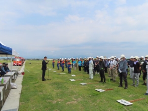 写真:令和6年度津市香良洲地域水防訓練開会式 挨拶