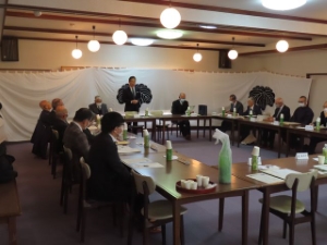 写真：藤堂藩五日会新年会 挨拶の様子