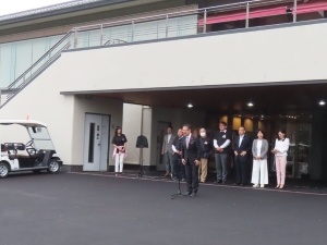 写真:津城復元の会 チャリティーコンペ 開会セレモニー 挨拶