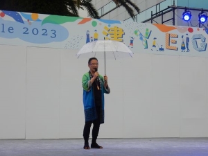 写真:津まつり フェニックス会場(東)津YEG祭会場 挨拶