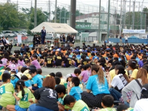 写真:学童保育ドッジボール交流会