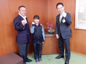 写真：全日本小学生ソフトテニス大会出場選手来訪