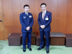 写真:航空自衛隊笠取山分屯基地 谷口隆宏司令 着任