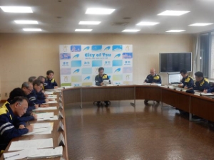 写真：津市災害対策本部会議